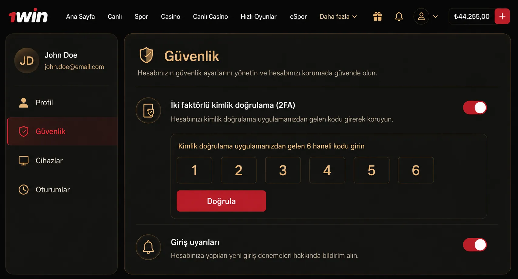 1win hesap güvenliği: doğrulama ve cihaz kontrolleri — 1win login