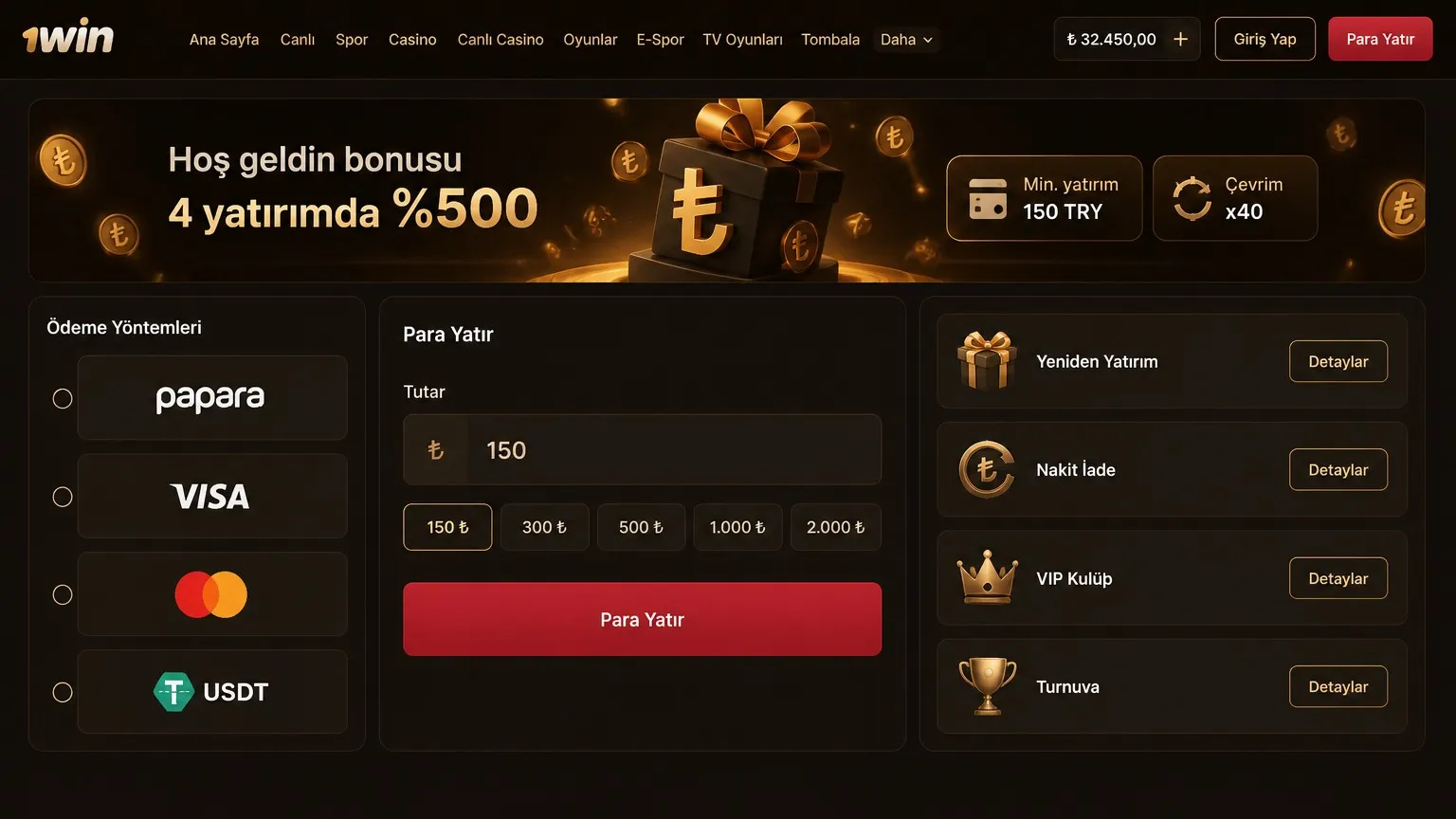 1win giris: tek hesapla casino ve bahis geçişi