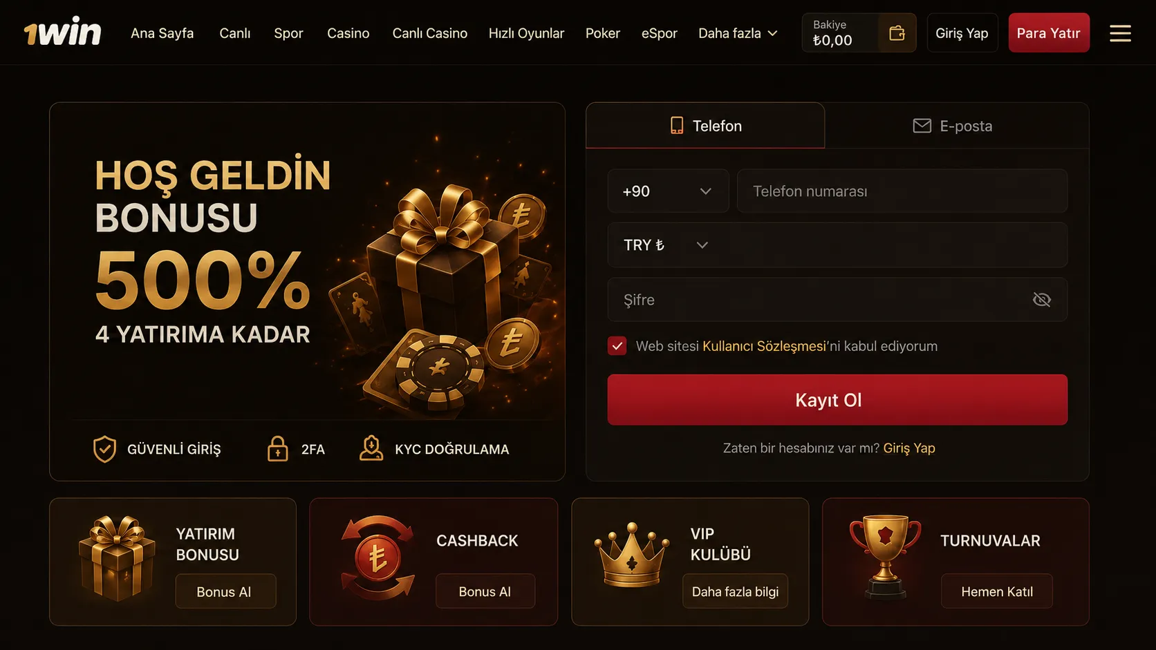 1win register: birkaç adımda profil oluşturma — 1win login